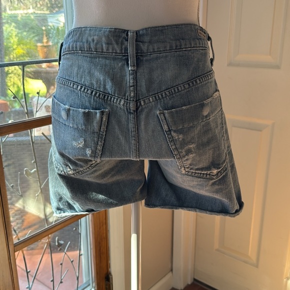 Citizens Of Humanity Blue Distressed Jean Shorts - Picture 3 of 15
